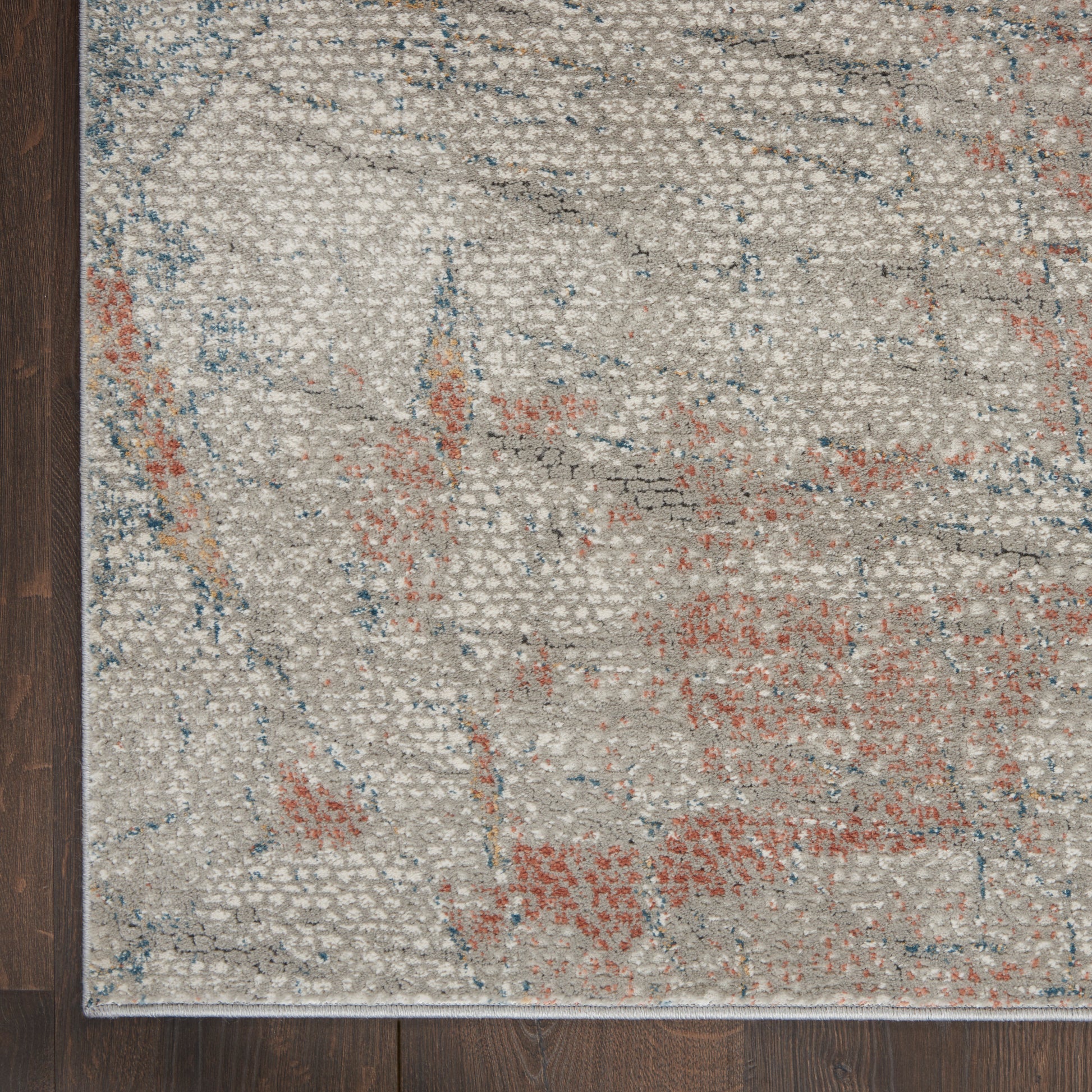 Nourison Home Rustic Textures  Light Grey Rust  Contemporary