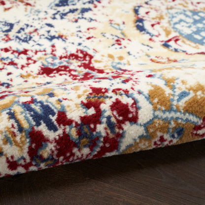 Nourison Home Grafix  Blue Multicolor  Traditional