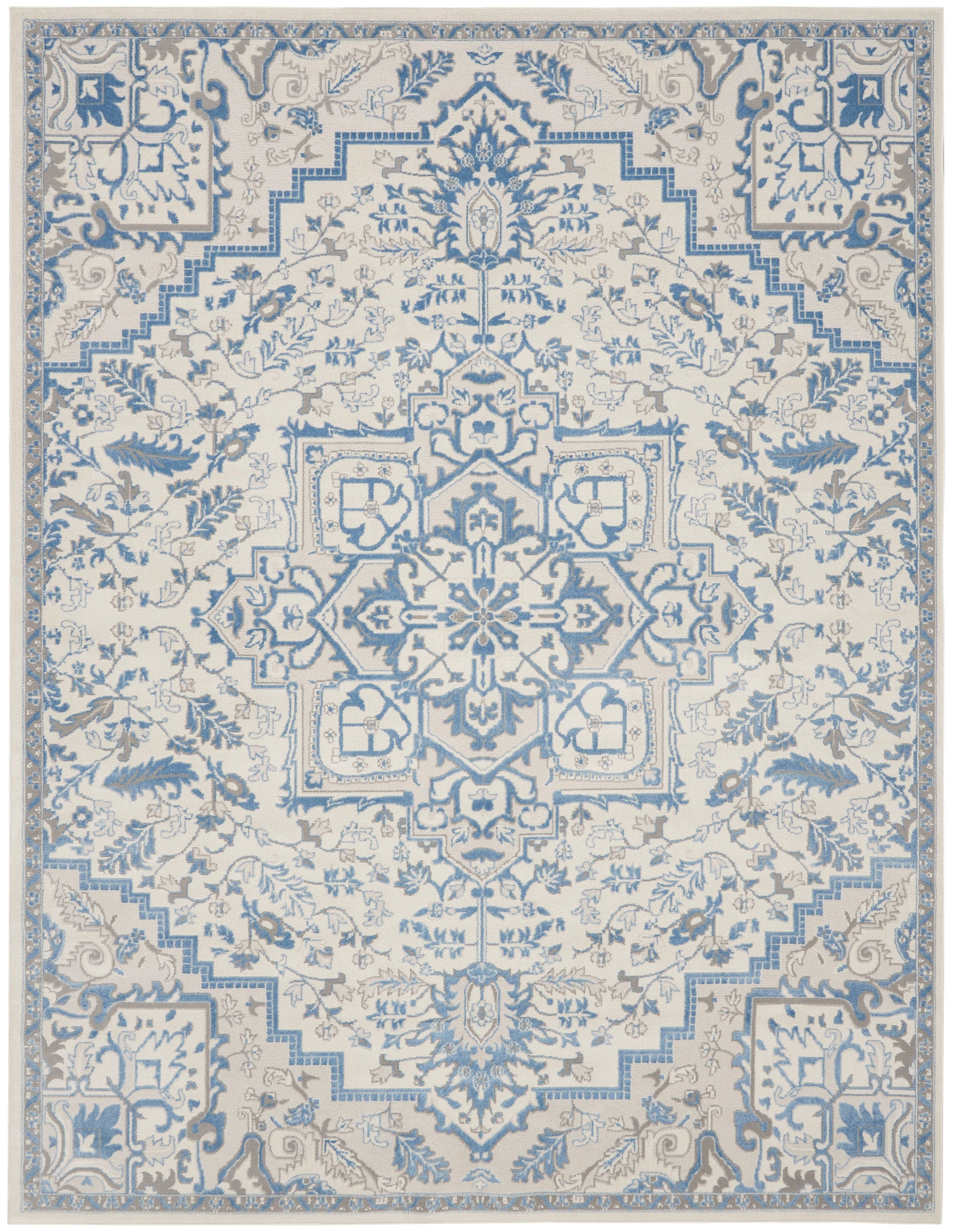 Nourison Home Elation  Ivory Blue  Traditional