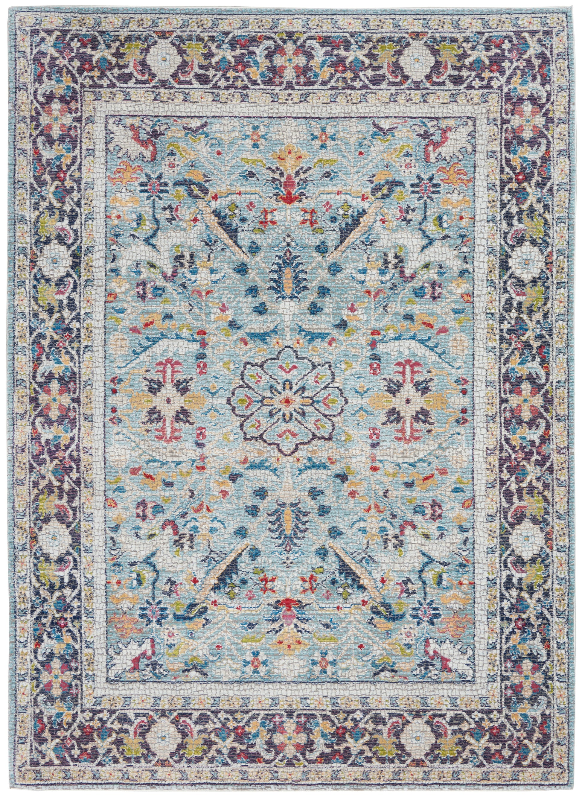 Nourison Home Ankara Global  Teal Multicolor  Traditional
