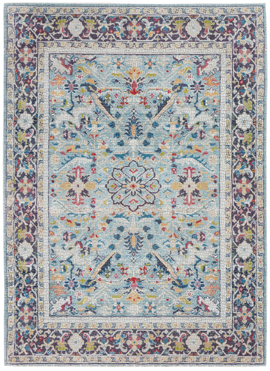 Nourison Home Ankara Global  Teal Multicolor  Traditional