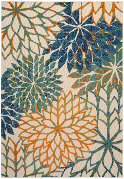 Nourison Home Aloha ALH05 Blue Green Contemporary Power-loomed Rugs