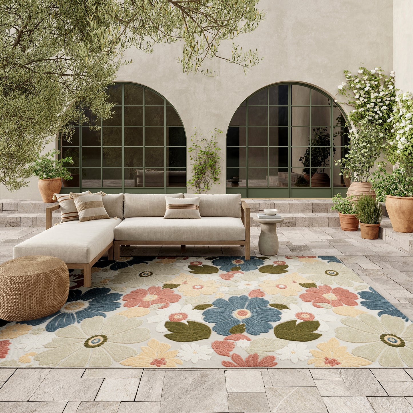 Nourison Home Aloha  Multicolor  Contemporary