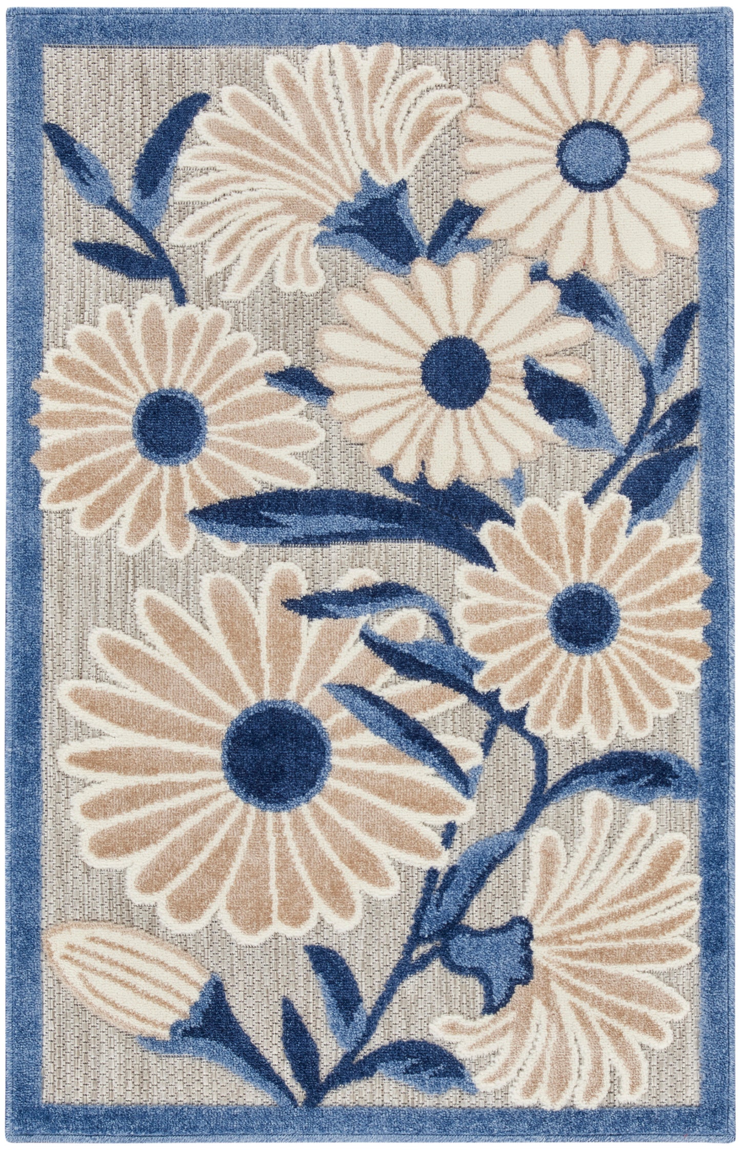 Nourison Home Aloha ALH33 Blue Grey Contemporary Power-loomed Rugs