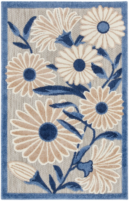 Nourison Home Aloha ALH33 Blue Grey Contemporary Power-loomed Rugs