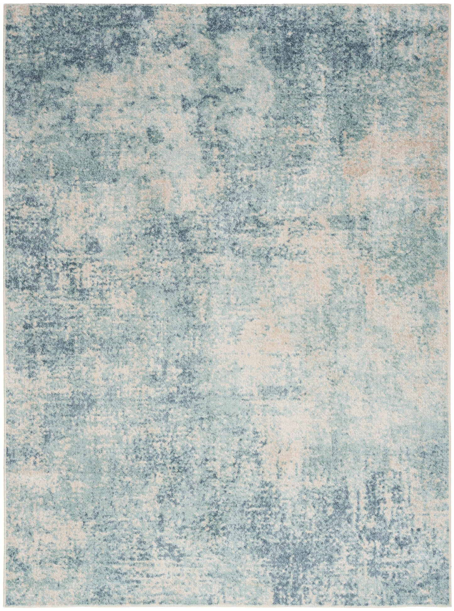 Nourison Home Astra Machine Washable ASW07 Blue Ivory Contemporary Power-loomed Rug