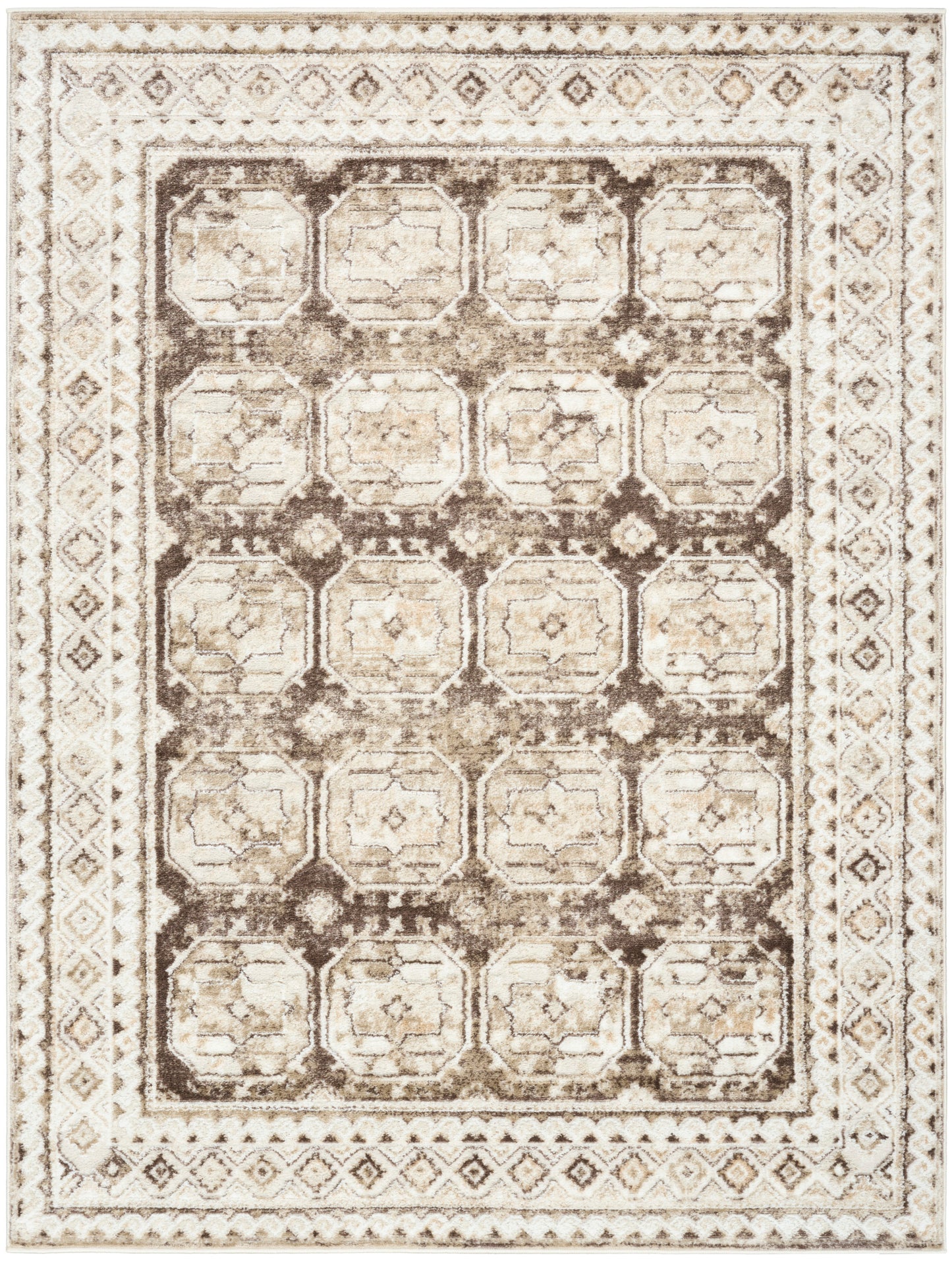 Nourison Home Dekor DEK01 Ivory Brown Traditional Machine Woven Rug