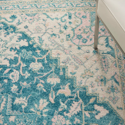 Nourison Home Tranquil  Ivory Turquoise  Traditional