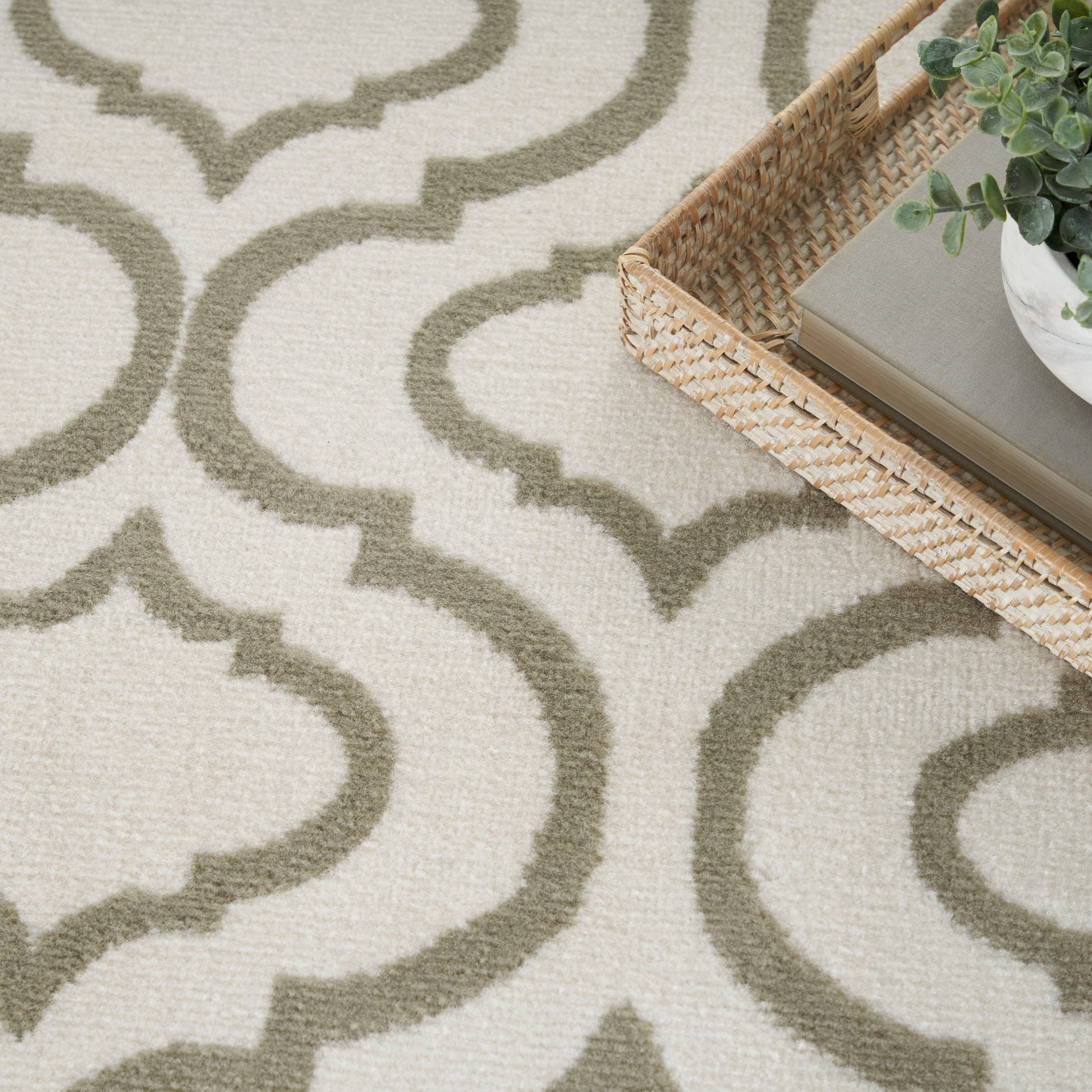 Nourison Home Jubilant  Ivory Green  Transitional