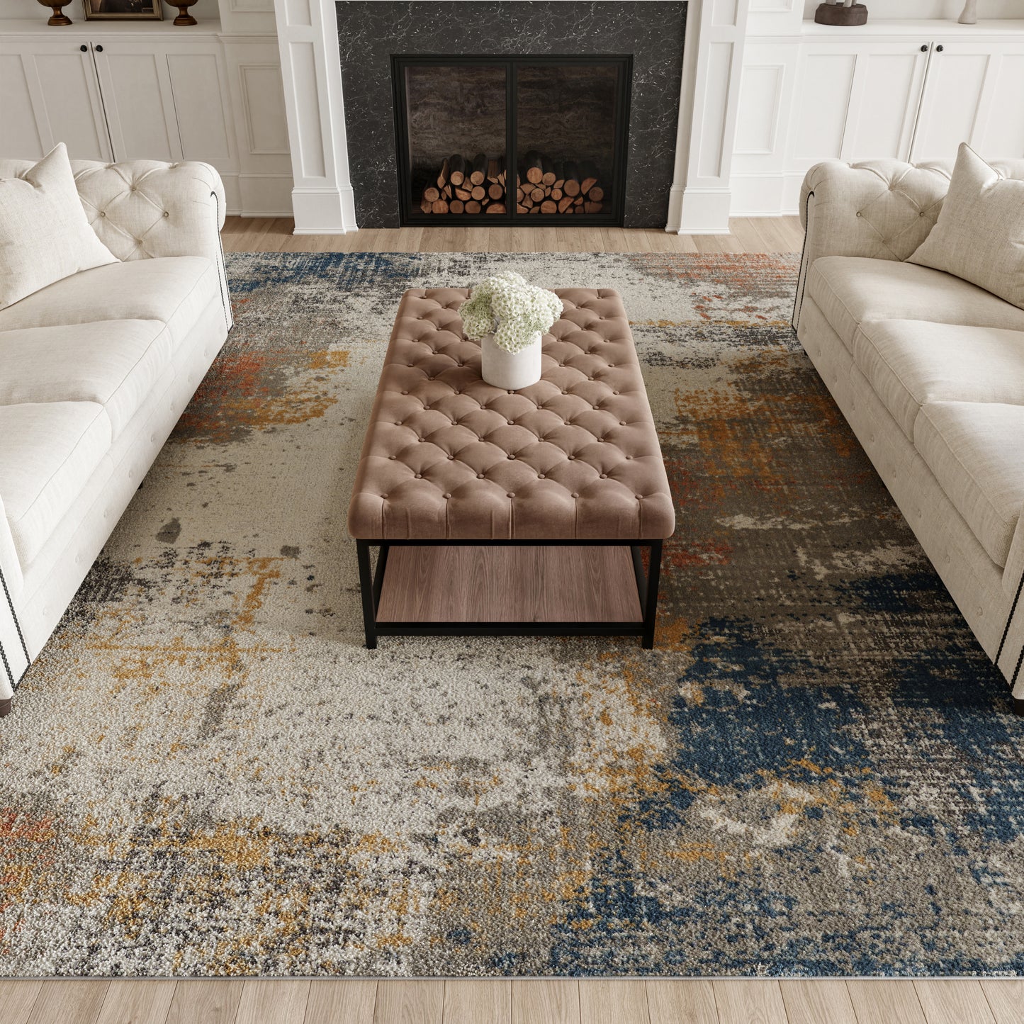 Nourison Home Rustic Textures  Grey Blue  Contemporary