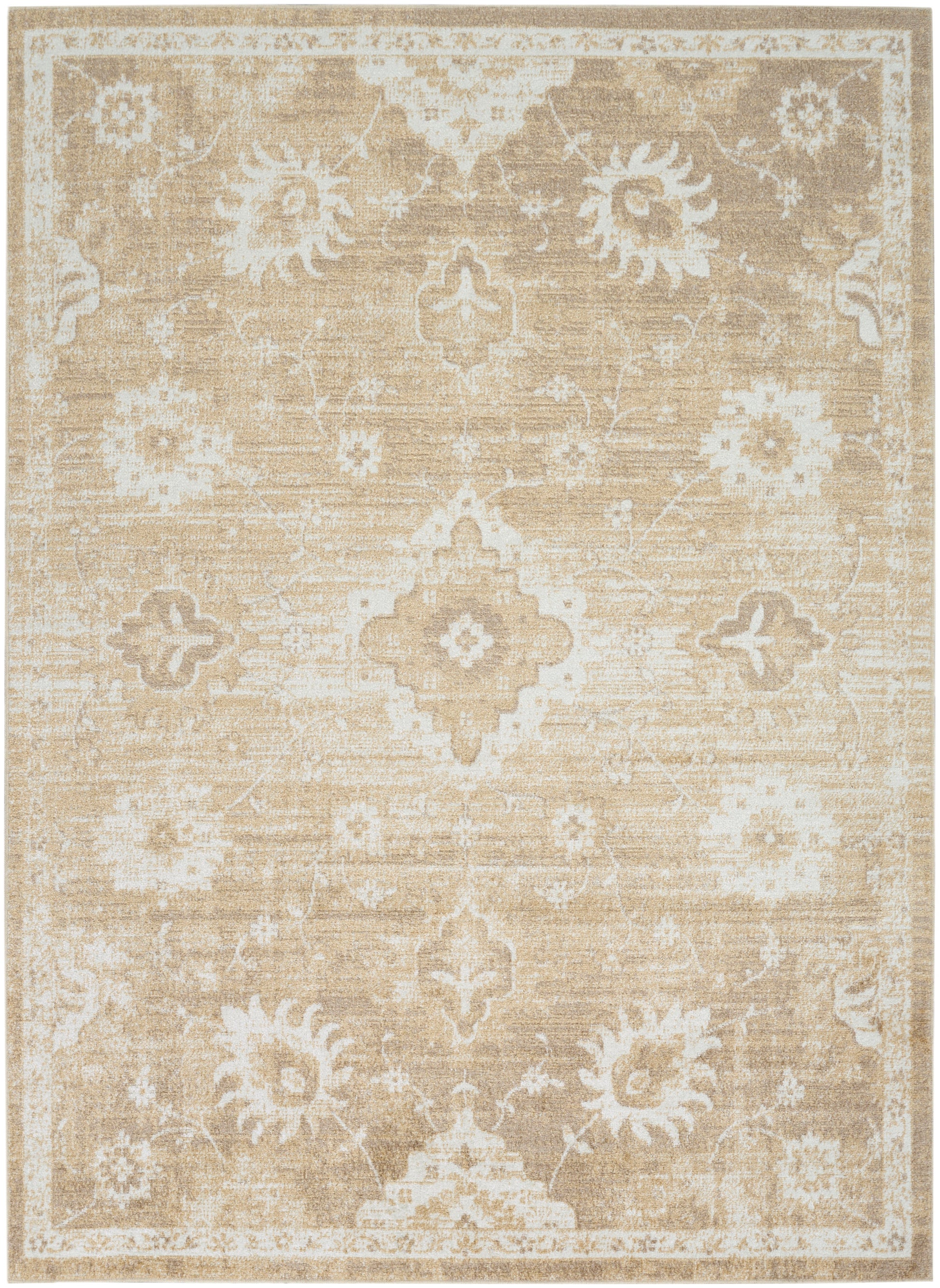 Nourison Home Astra Machine Washable  Ivory Gold  Traditional