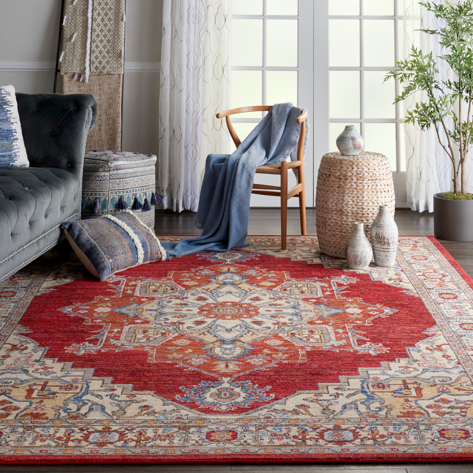Nourison Home Majestic  Red  Traditional