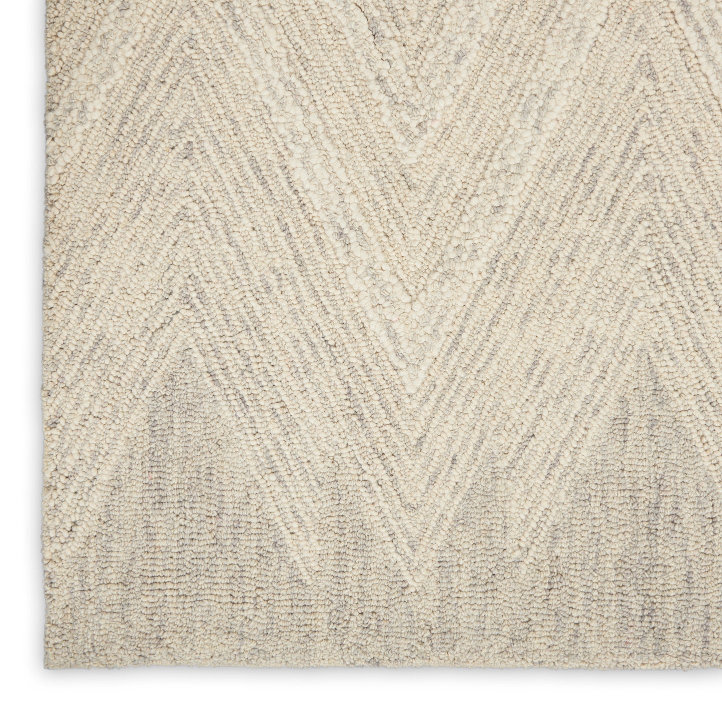 Nourison Home Interlock  Ivory Grey  Contemporary