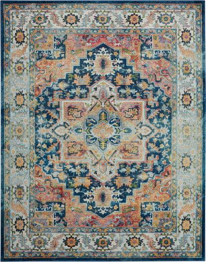 Nourison Home Ankara Global  Blue Multicolor  Traditional