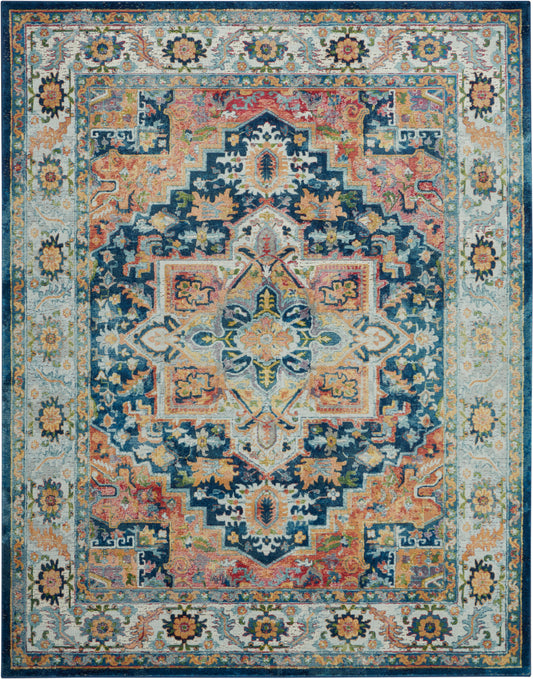 Nourison Home Ankara Global  Blue Multicolor  Traditional