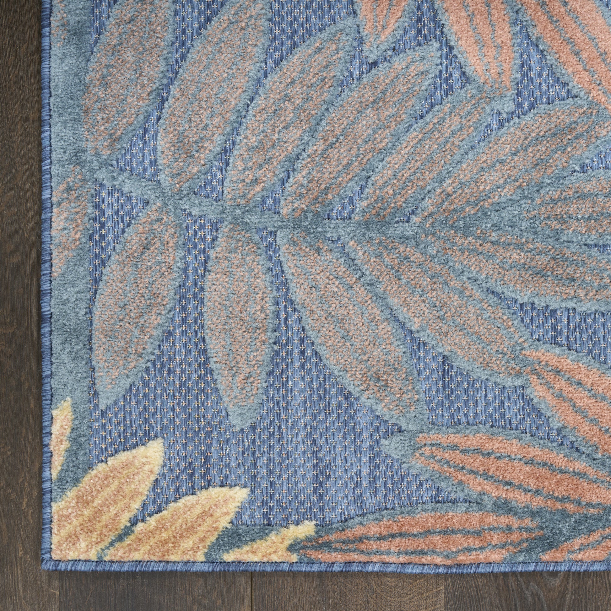 Nourison Home Aloha  Blue Rose  Contemporary
