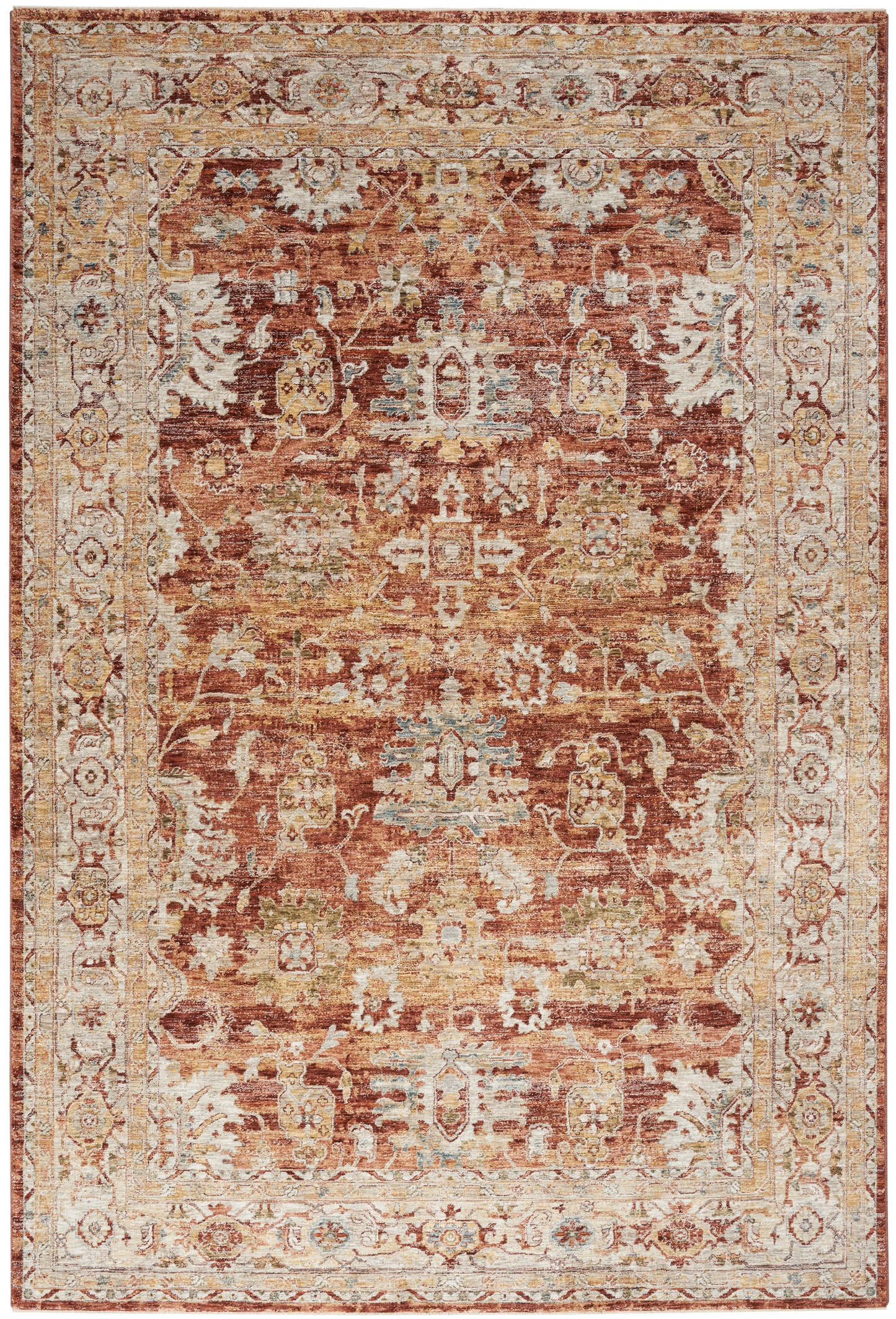 Nourison Home Sahar SHR02 Rust Traditional Power-loomed Rug