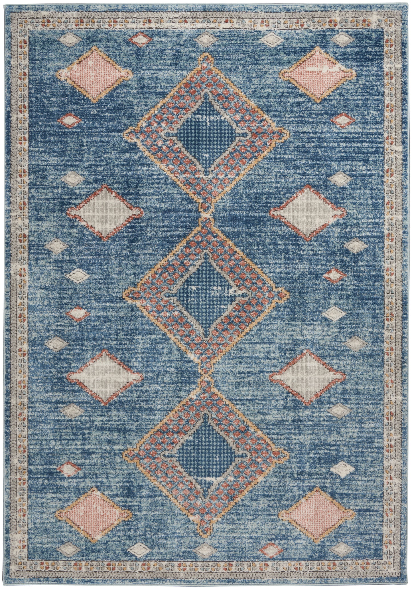 Nourison Home Quarry QUA14 Blue Contemporary Power-loomed Rugs