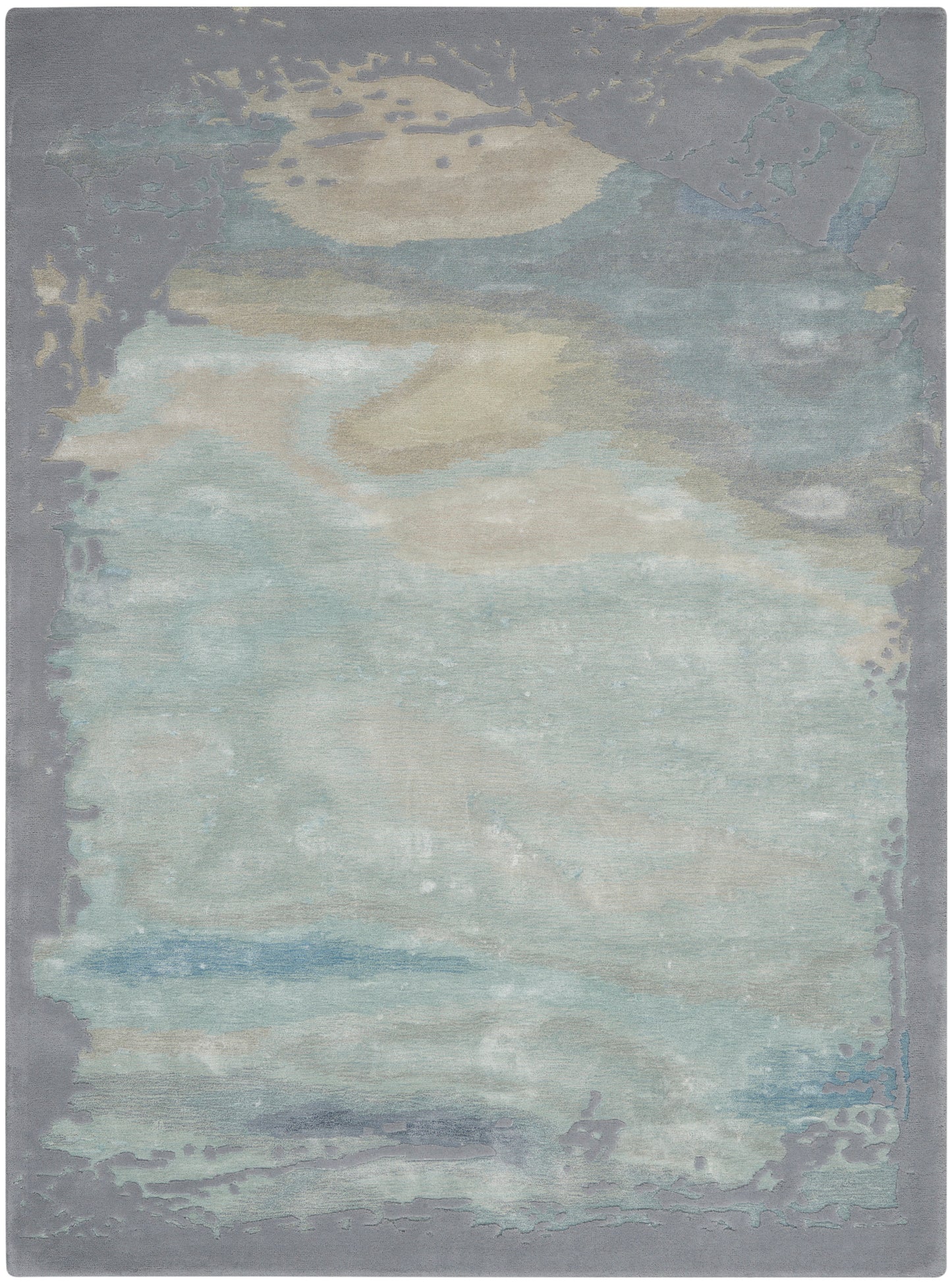 Nourison Home Prismatic PRS19 Seafoam Silver Contemporary Hand Tufted Rug