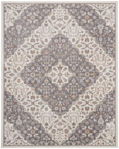 Nourison Home Elation ETN08 Ivory Grey Traditional Power-loomed Rug