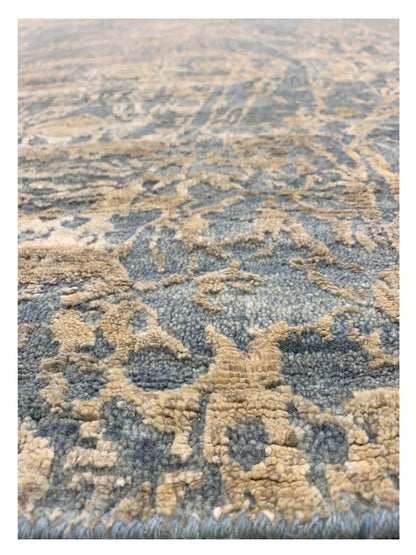 Artisan Dakota Blue Silver Transitional Knotted Rug - Rugs - Artisan - Atlanta Designer Rugs