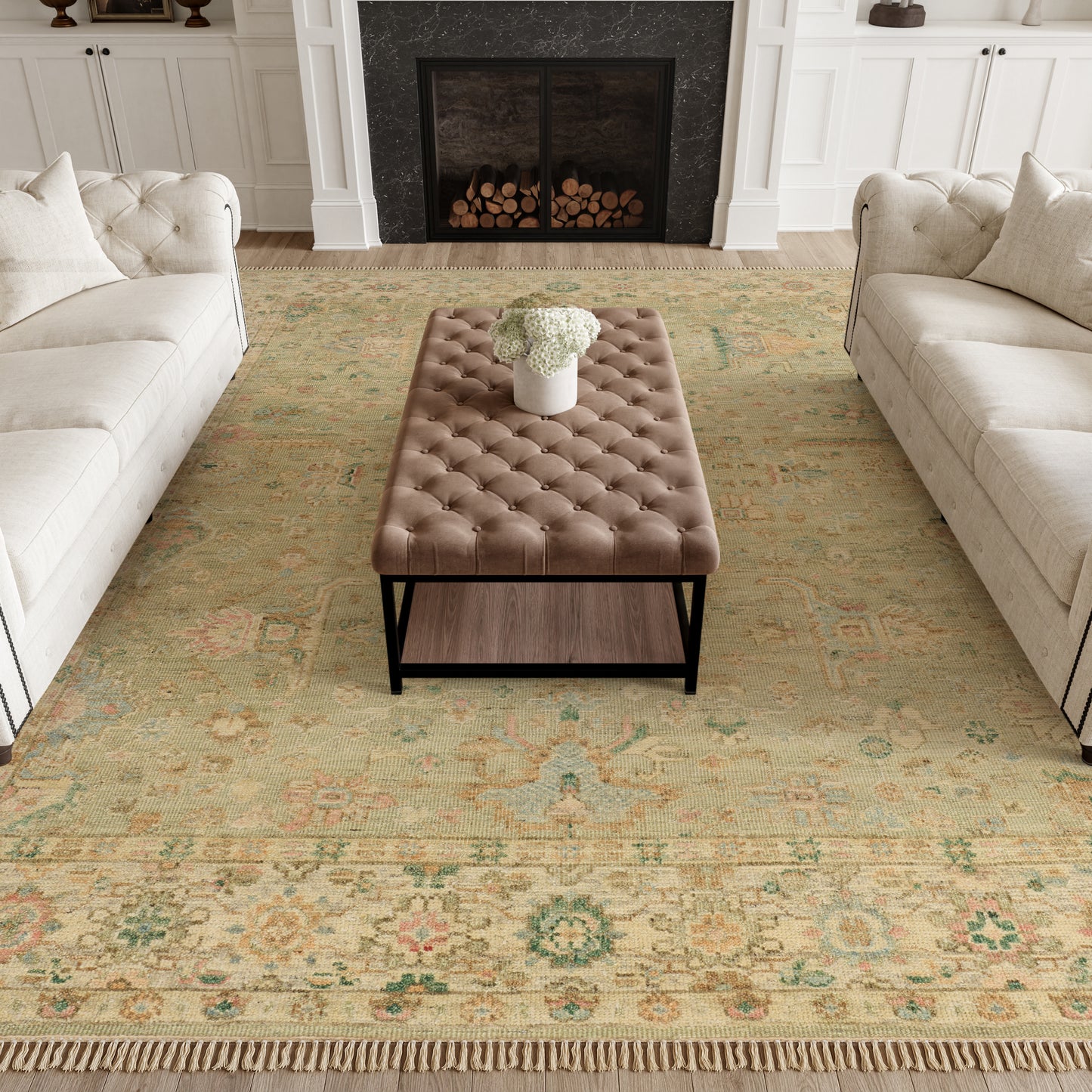 Nourison Home Heritage Vine  Green  Traditional