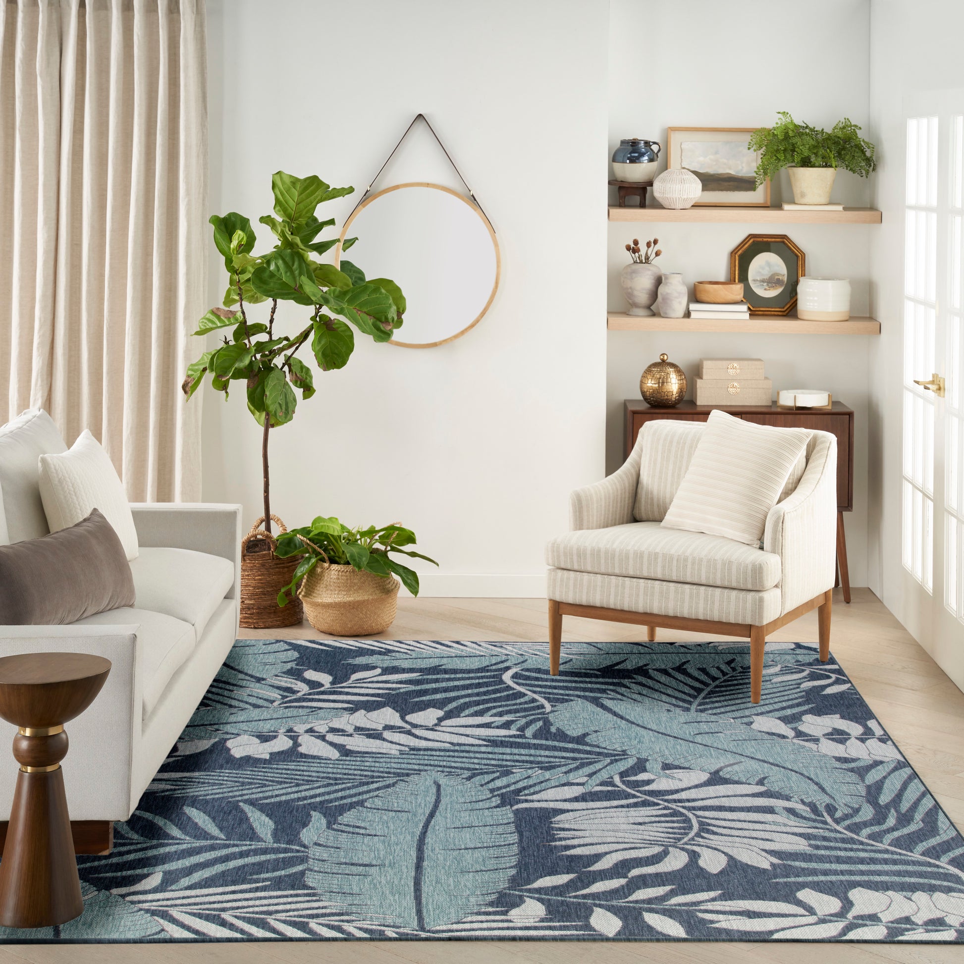 Nourison Home Garden Oasis  Navy  Contemporary