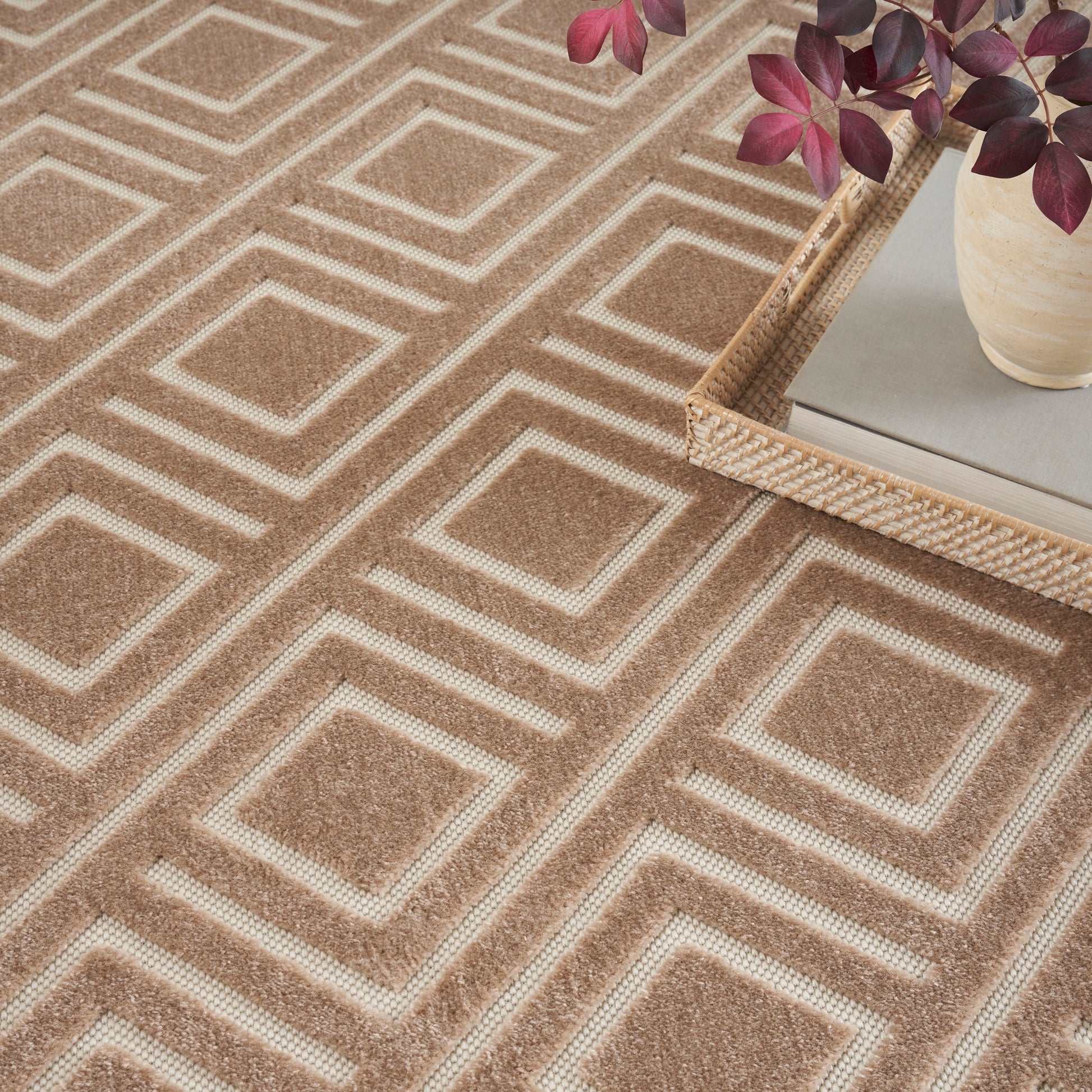 Nourison Home Care Free  Brown  Contemporary