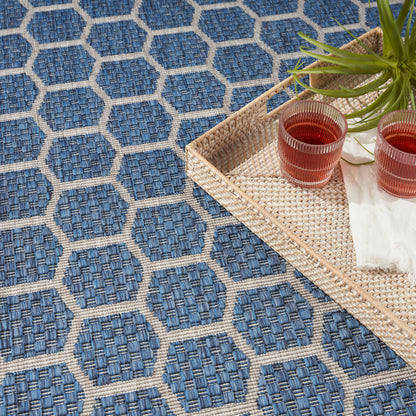 Nourison Home Twist Reversible  Blue  Contemporary