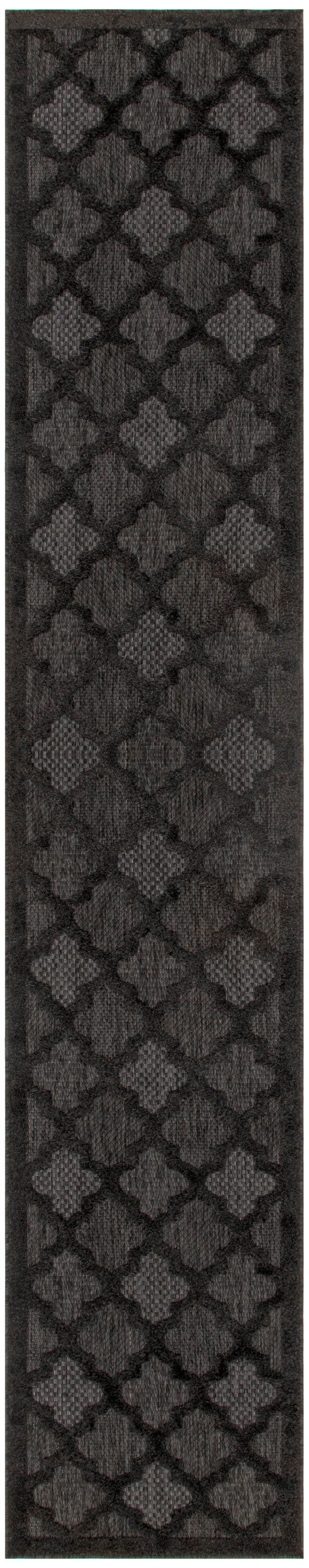 Nourison Home Easy Care NES01 Charcoal Black Contemporary Flat Weave Rug