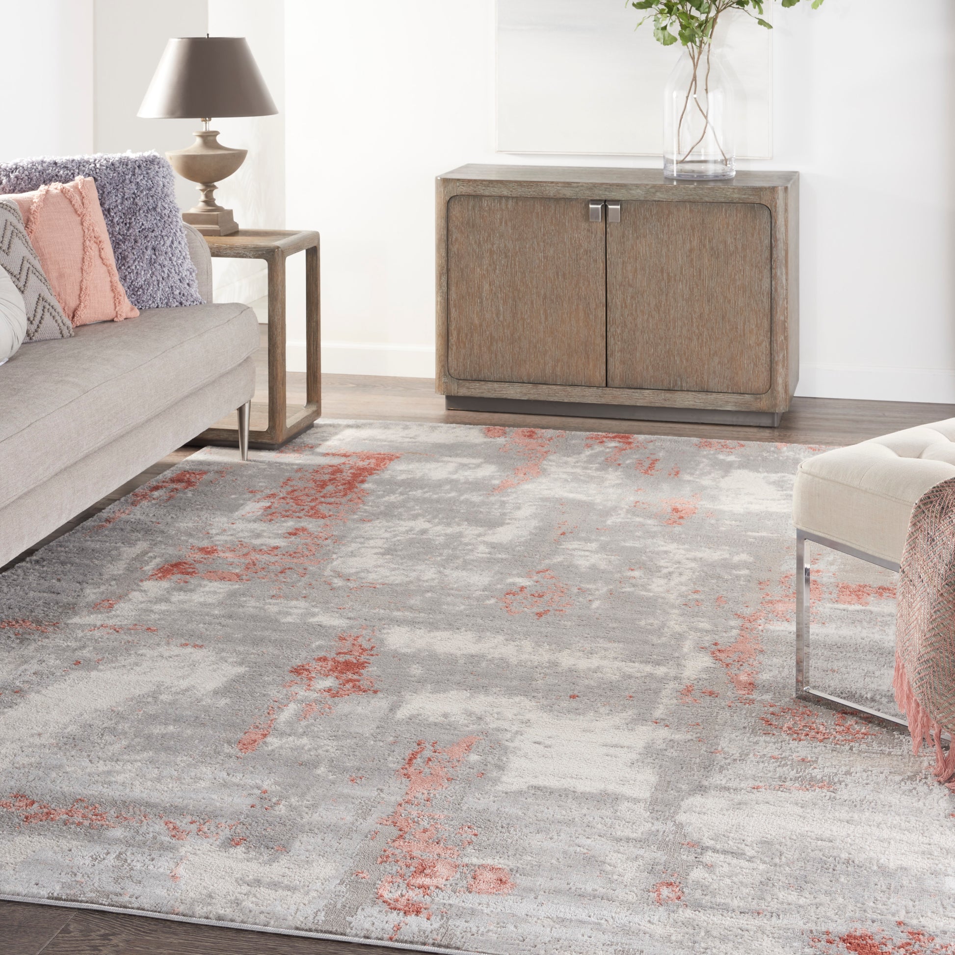 Nourison Home Elation  Grey Brick  Contemporary