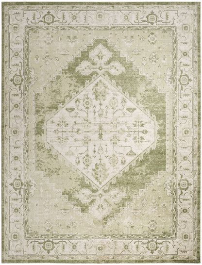Nourison Home Astra Machine Washable ASW11 Ivory Green Traditional Power-loomed Rug