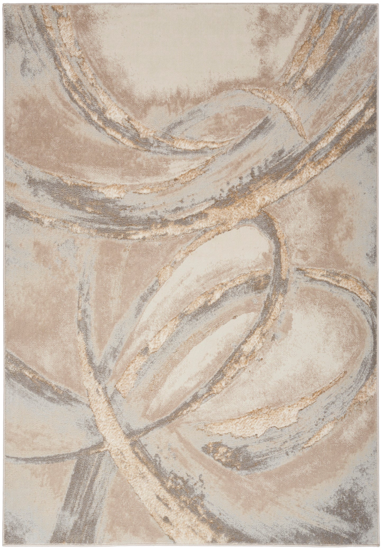 Nourison Home Splash BSK01 Beige Grey Contemporary Power-loomed Rug