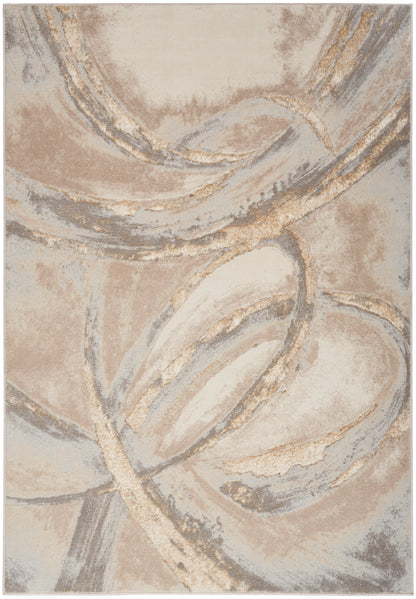 Nourison Home Splash BSK01 Beige Grey Contemporary Power-loomed Rug
