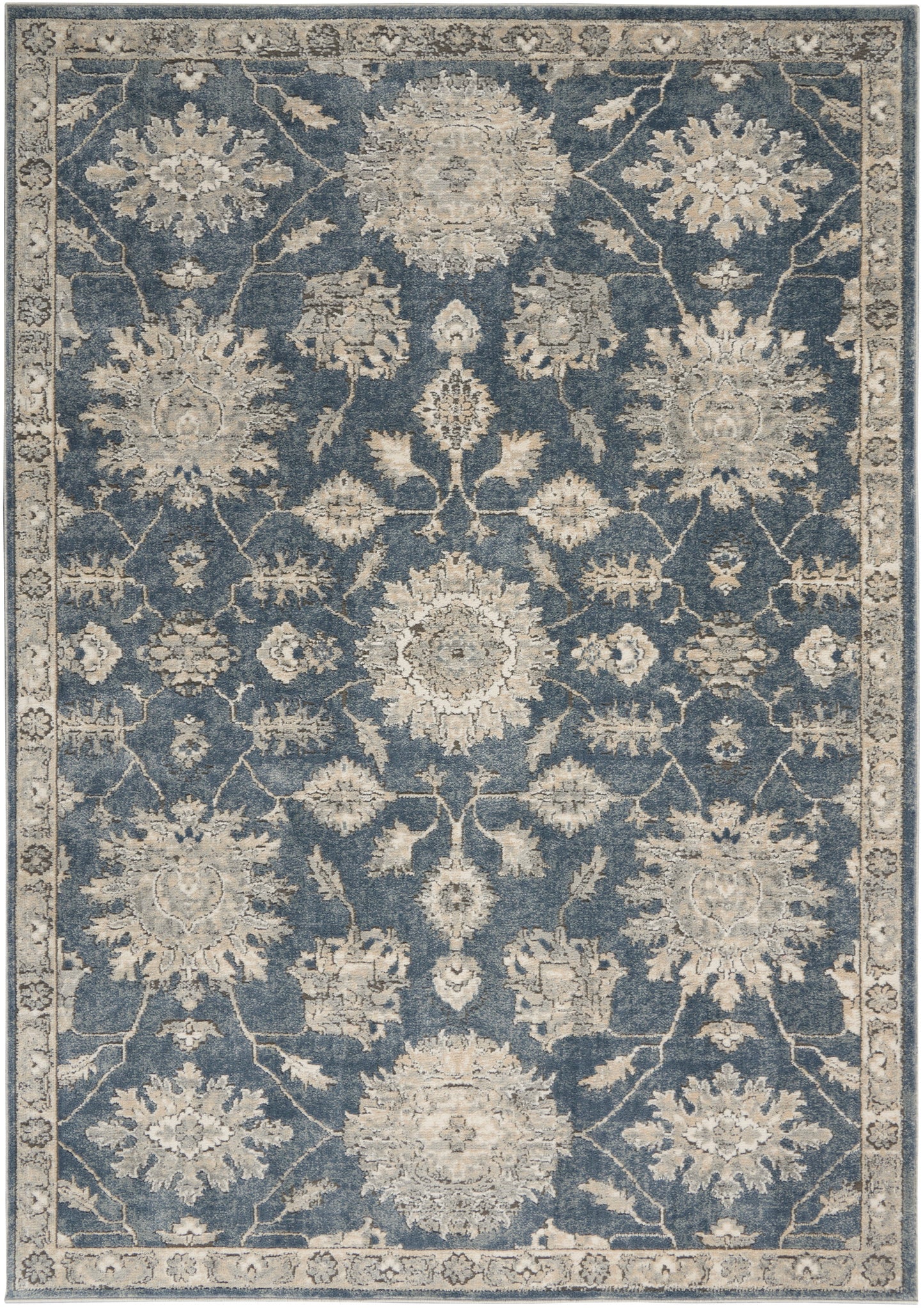 Nourison Home Quarry QUA06 Blue Beige Traditional Power-loomed Rugs