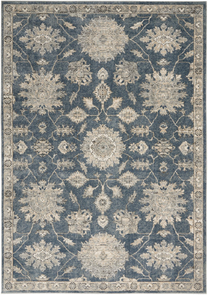Nourison Home Quarry QUA06 Blue Beige Traditional Power-loomed Rugs