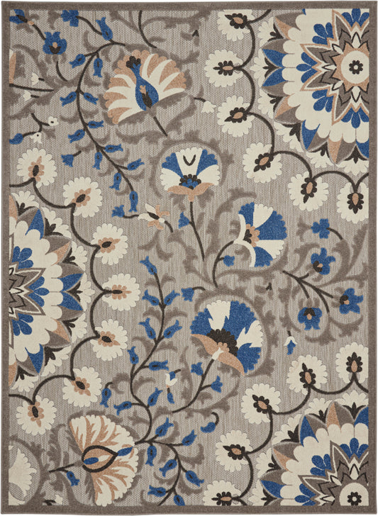 Nourison Home Aloha  Grey Multicolor  Contemporary