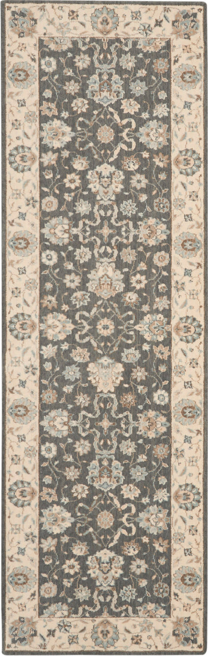 Nourison Home Living Treasures LI16 Grey Ivory Traditional Loom-woven Rug