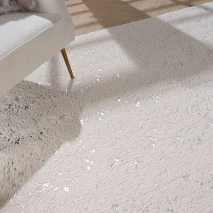 Nourison Home Cozy Shimmer  Ivory Silver  Contemporary