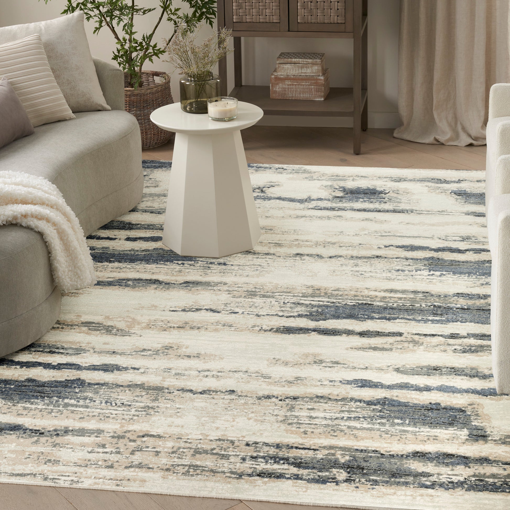 Nourison Home Serenity Home  Blue Multicolor  Contemporary
