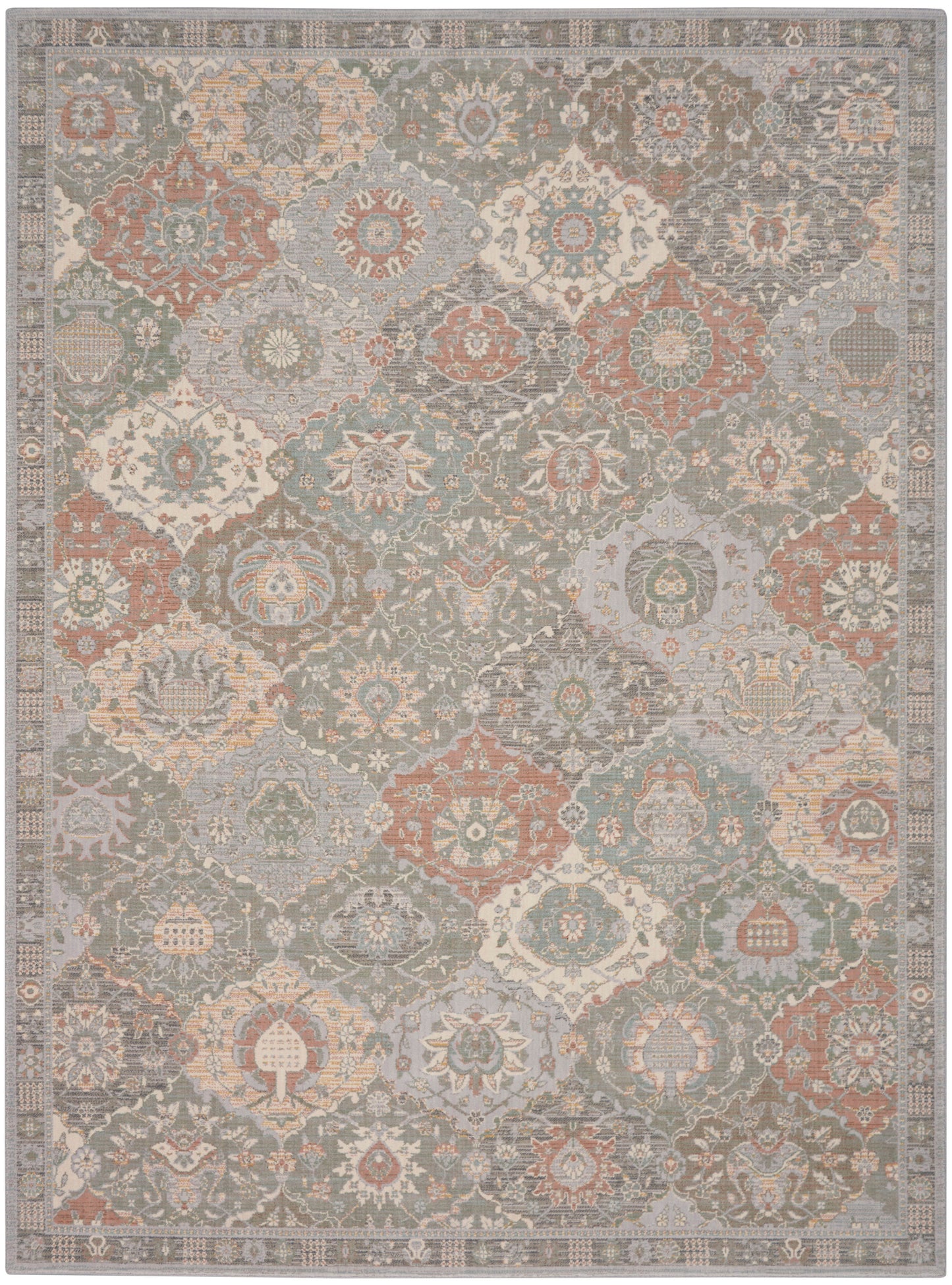 Nourison Home Parisa  Grey Multicolor  Transitional
