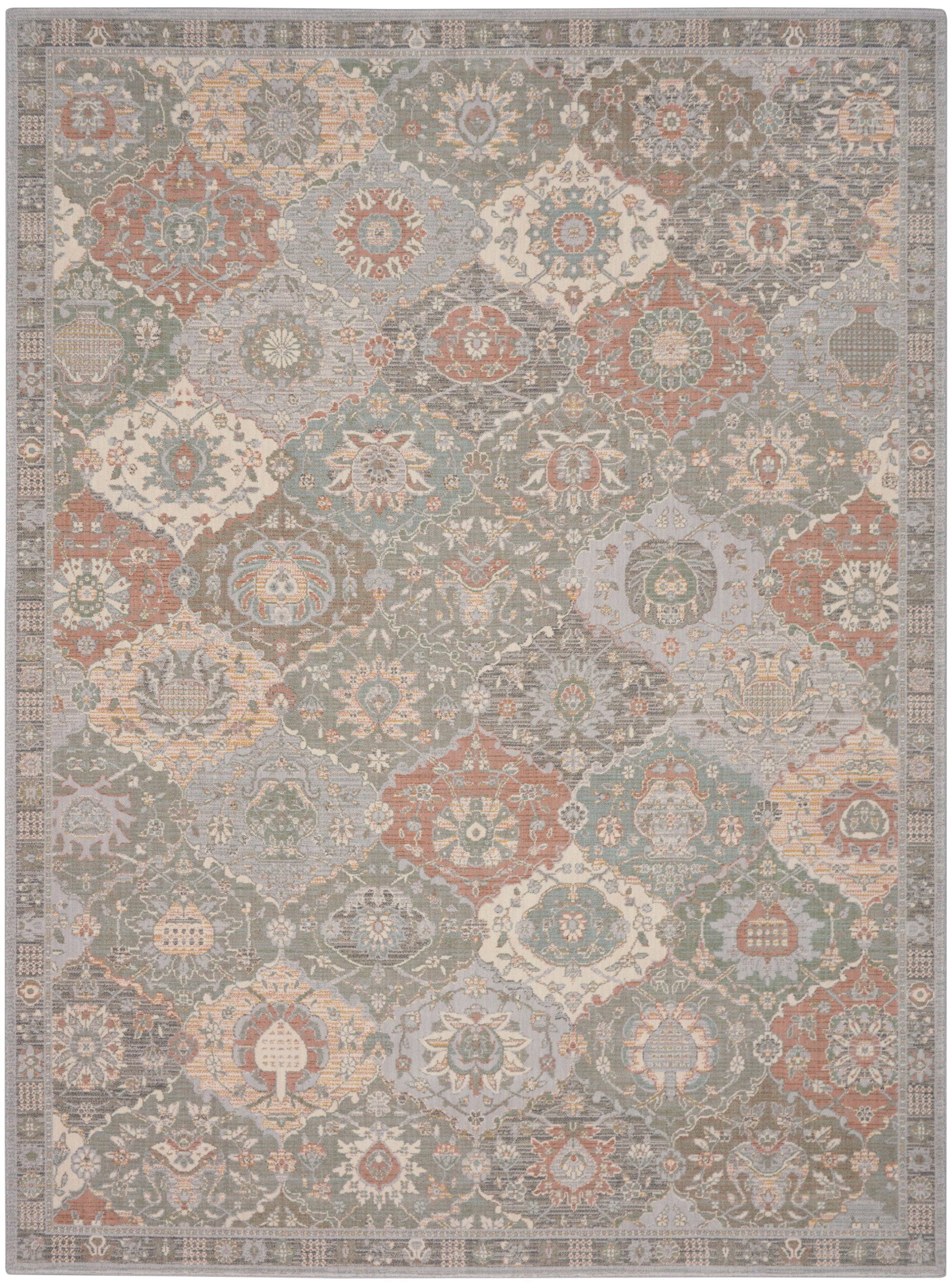 Nourison Home Parisa  Grey Multicolor  Transitional