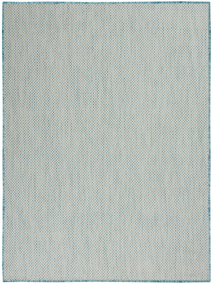 Nourison Home Courtyard COU01 Ivory Aqua Contemporary Power-loomed Rug