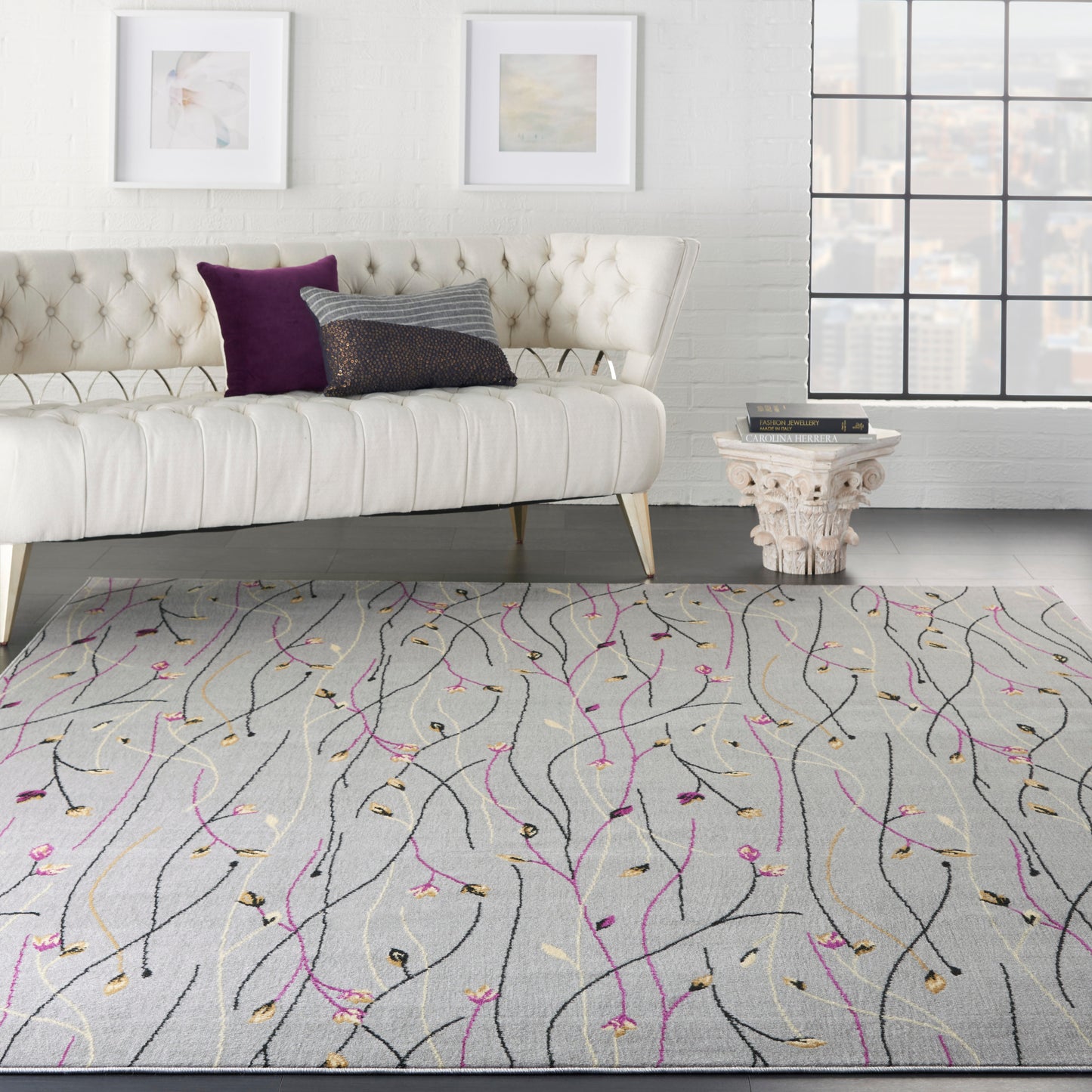 Nourison Home Grafix  Grey  Contemporary