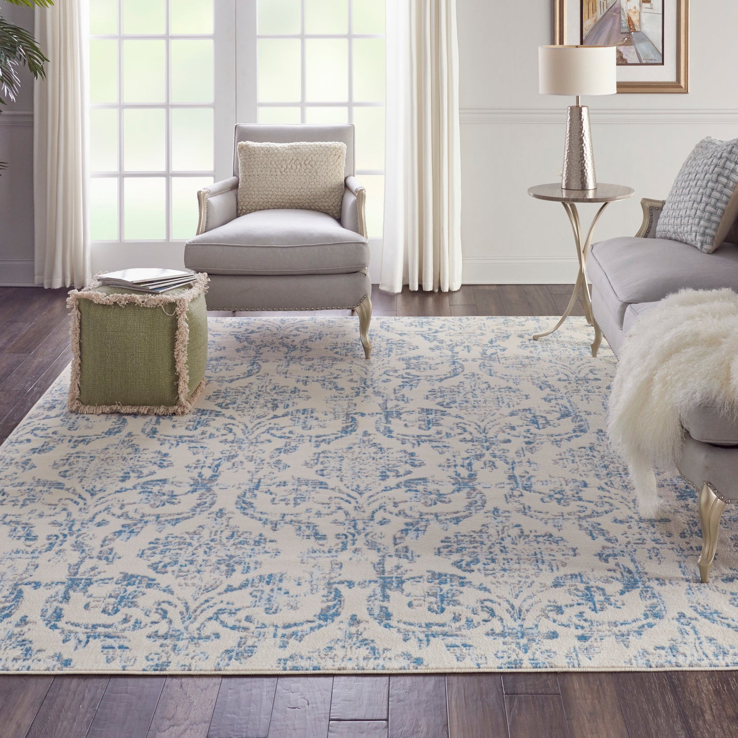 Nourison Home Jubilant  Ivory Blue  Transitional