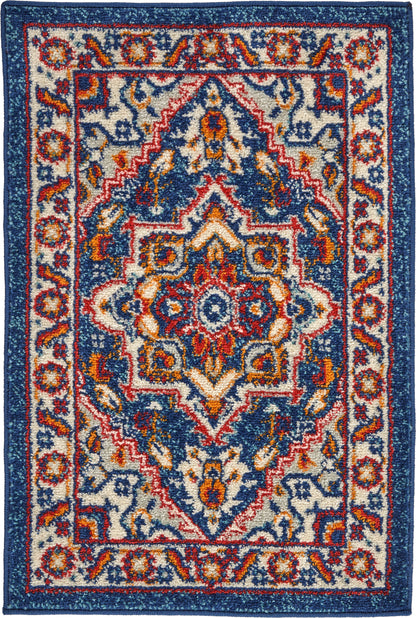 Nourison Home Passion PSN33 Blue Multicolor Traditional Power-loomed Rugs