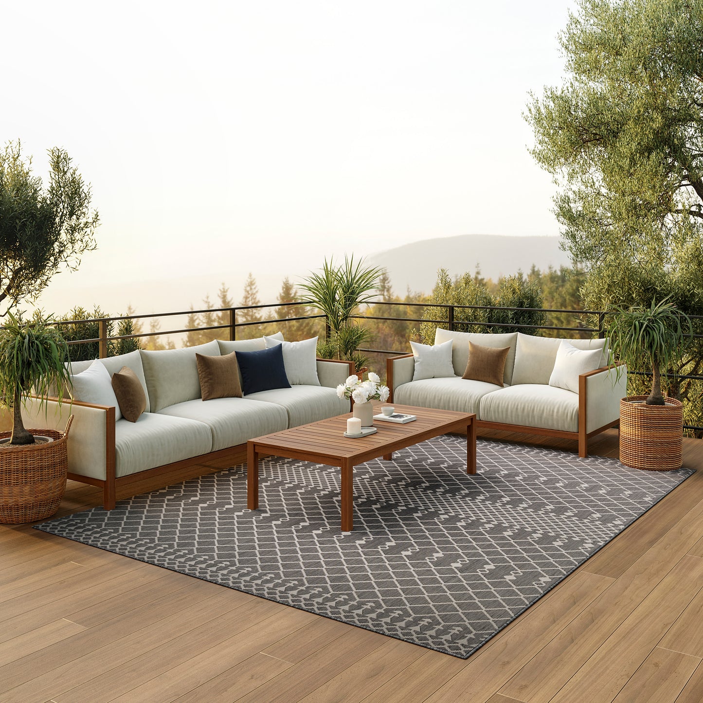 Nourison Home Positano  Charcoal  Contemporary