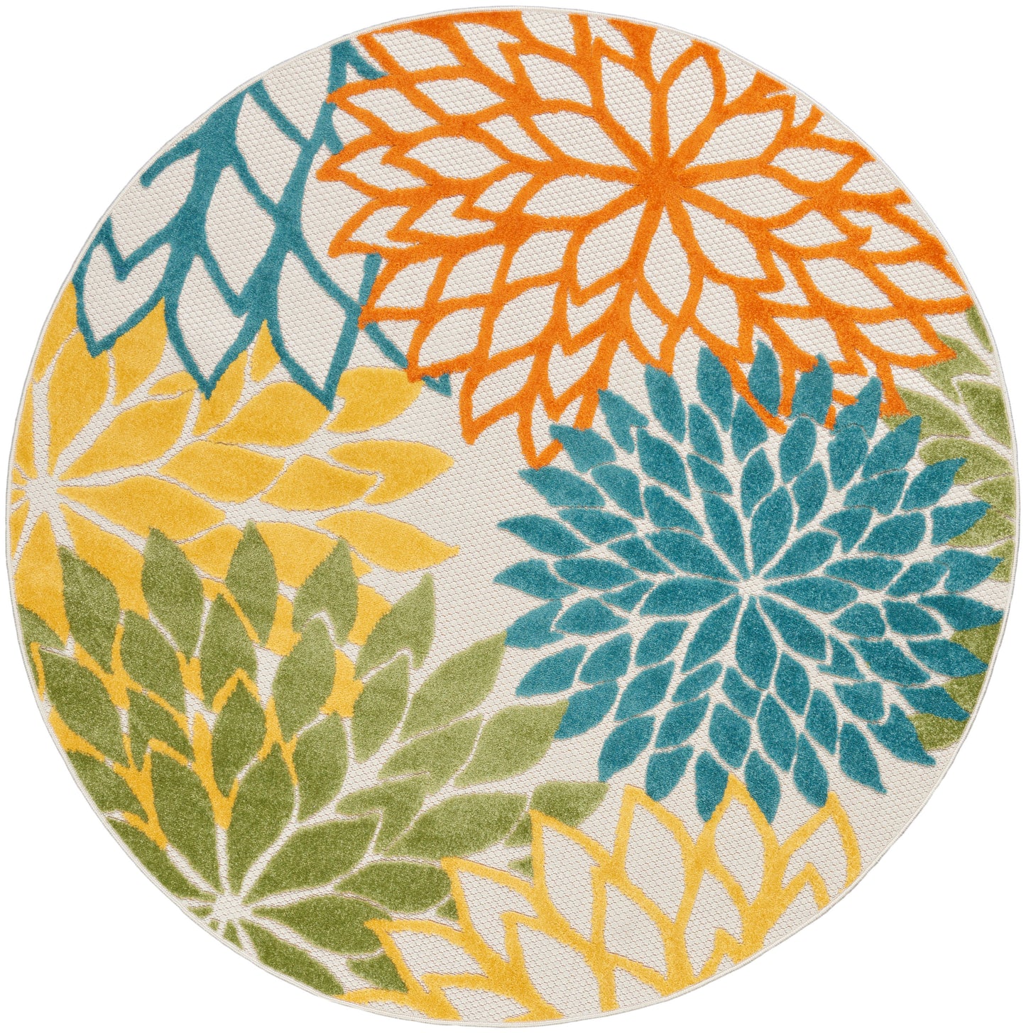 Nourison Home Aloha ALH05 Turquoise Multicolor Contemporary Power-loomed Rugs