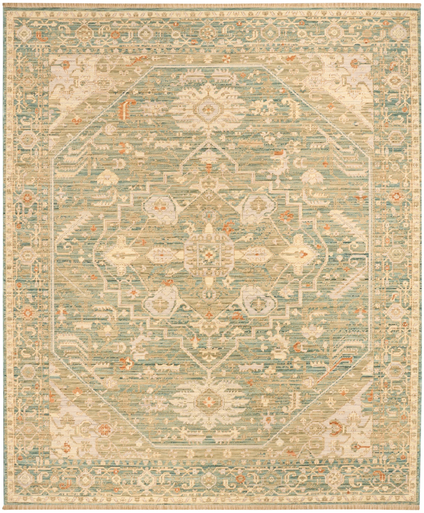 Nourison Home Antique Bloom  Teal  Traditional