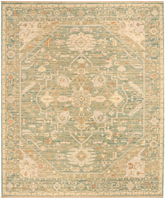 Nourison Home Antique Bloom  Teal  Traditional